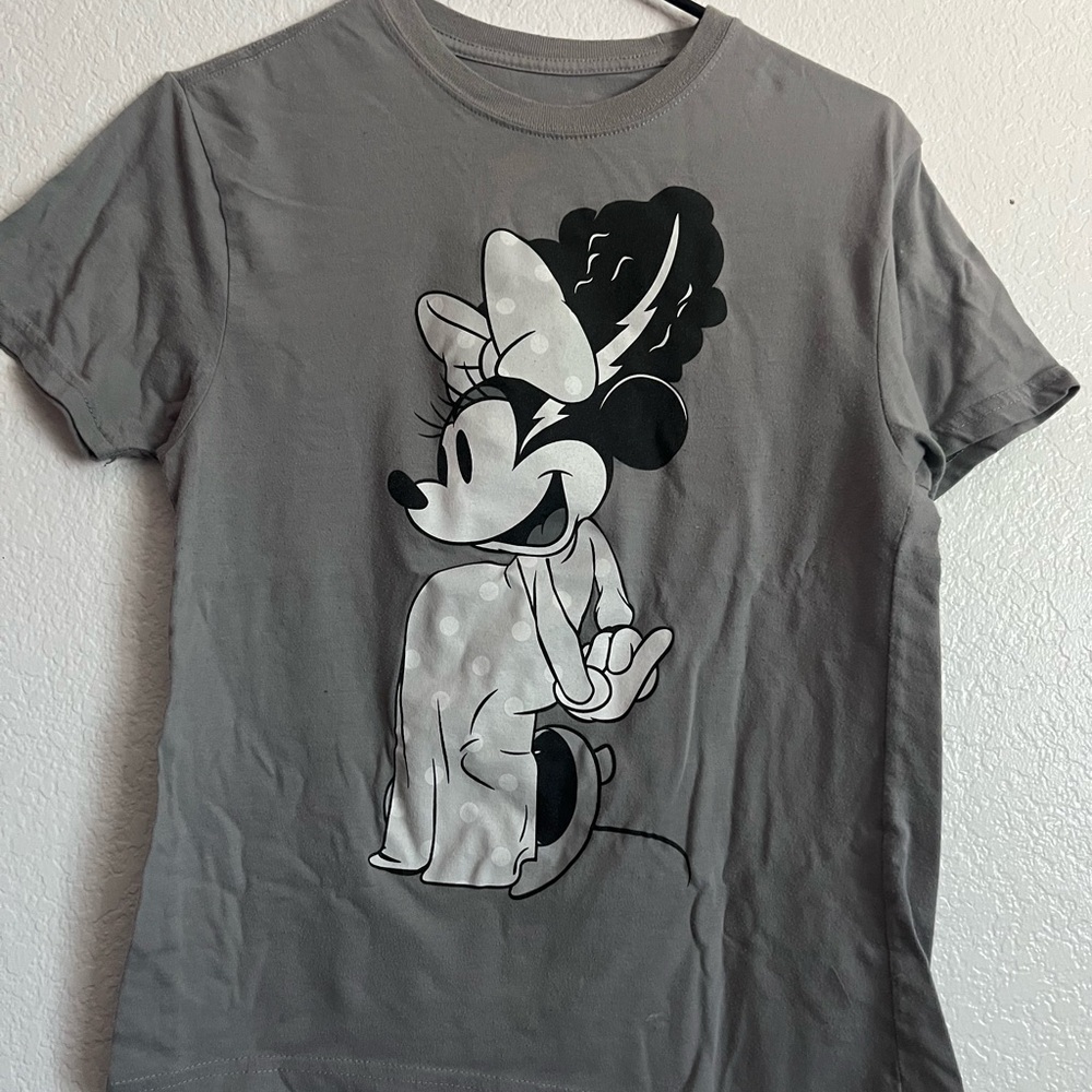 Disney Gray Minnie Mouse Short Sleeve Tee